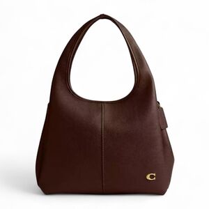 Coach Lana Large Brown Leather Hobo Bag with Gold Accent